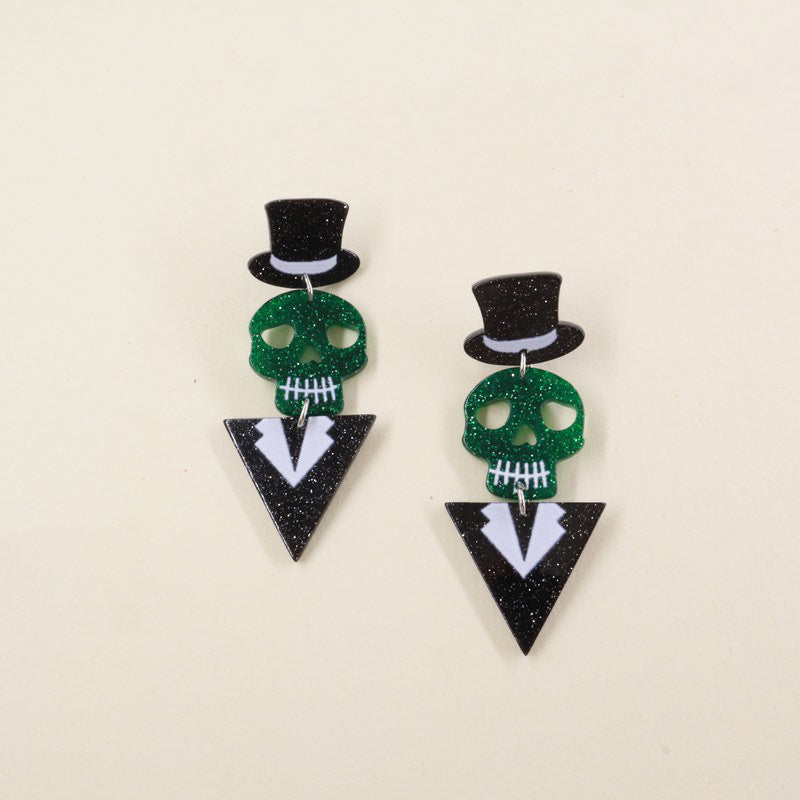 Acrylic skull funny earrings (Minimo de Compra 3) MIC-OuG045