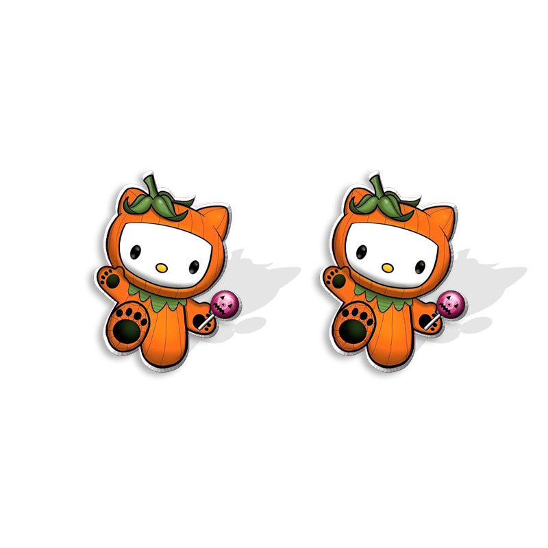 Alloy cartoon black cat pumpkin earrings (Minimo de compra 5) MIC-XiangL077