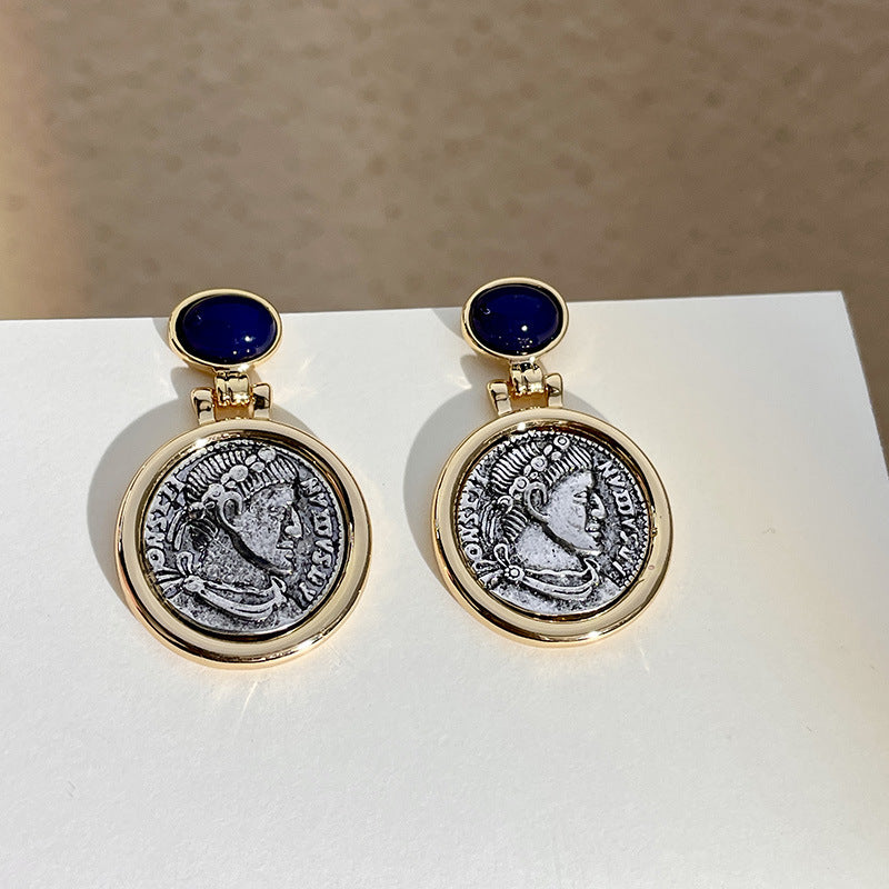 Alloy blue series earrings MYA-DieD001