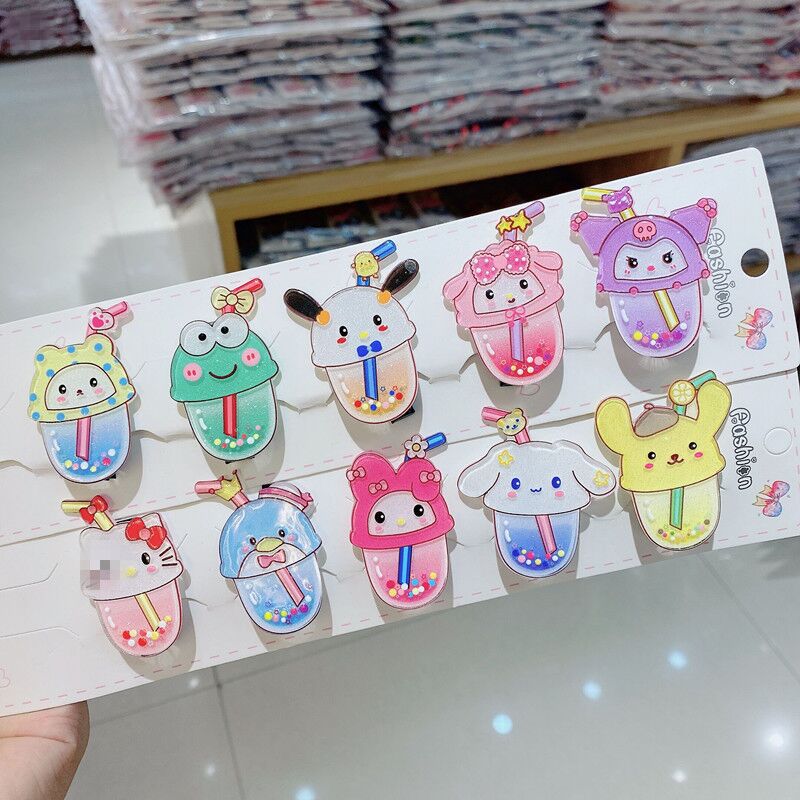 Acrylic cartoon cute hair clip 10PCS MIC-RuoT012