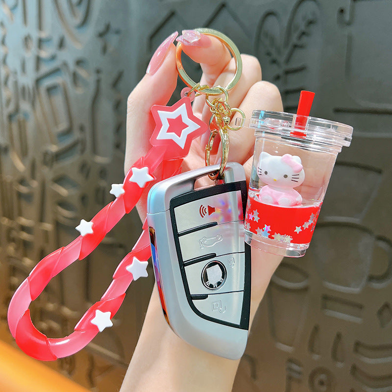 PVCKT Cat Milk Tea Cup Keychain MIC-YanG013