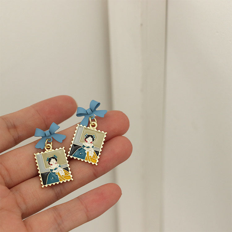 Alloy stamp geometric cartoon earrings MIC-QingJ048