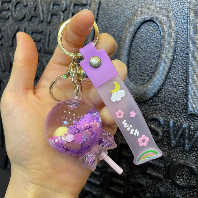 Keychains PVC Acrylic Hardware Cute Cartoon Drift Bottle Lollipop (M) MOQ≥2 JWE-KC-MeiY011