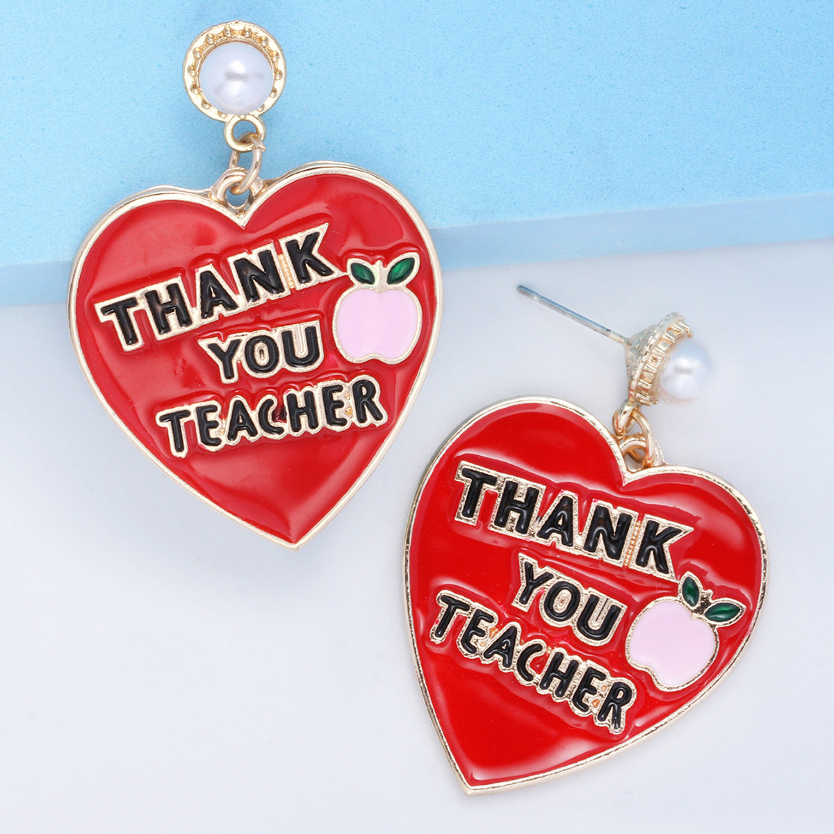 Alloy New Pink Love English Earrings MIC-JuJ006