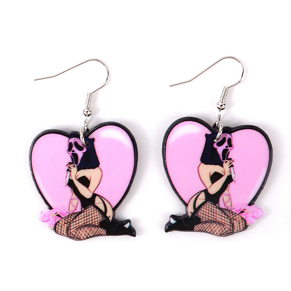 Acrylic Devil Girl Earrings MYA-ChouD038