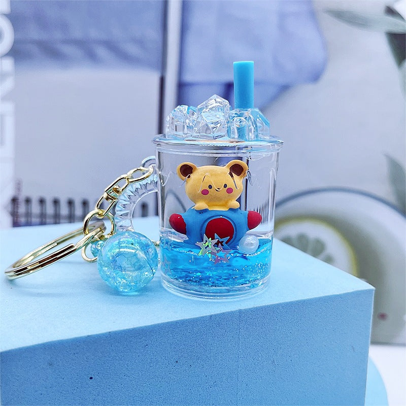 PVC cartoon floating oil keychain MYA-DMF013