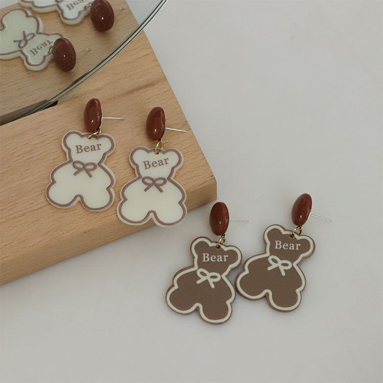 Acrylic cartoon bear earrings MIC-QingJ016