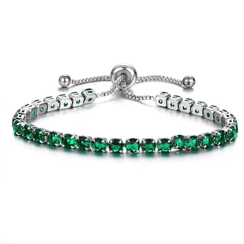 Alloy 4mm round single row full diamond bracelet (Minimo de Compra 2) MIC-LinD005