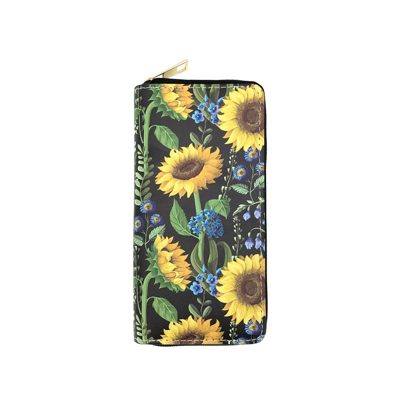 PU Flower Sunflower Wallet (Minimo de compra 3) MYA-JiR047