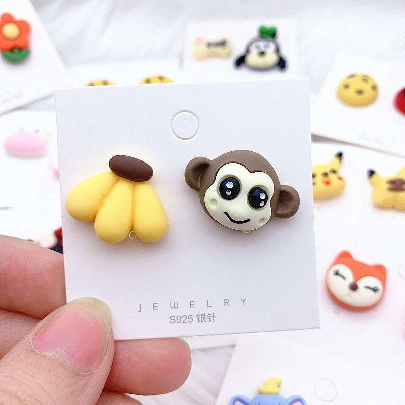 Resin cartoon small animal earrings  (Minimo de Compra 2) MIC-ShiJ002