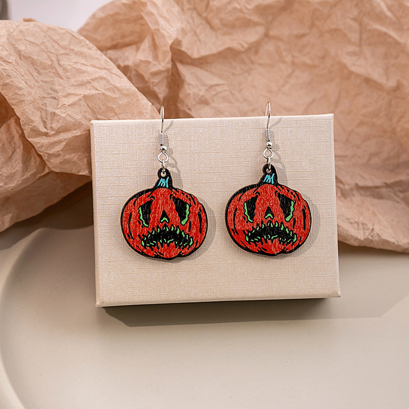 Acrylic Halloween Ghost Skull Earrings MYA-MDD054