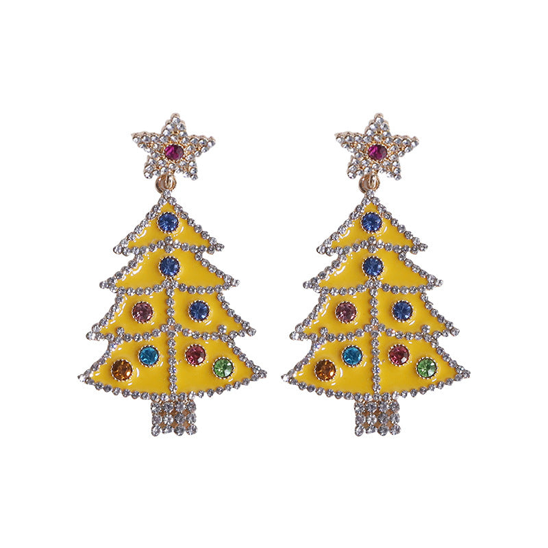 Alloy Christmas Tree Bell Earrings (Minimo de Compra 2) MIC-DWKM005