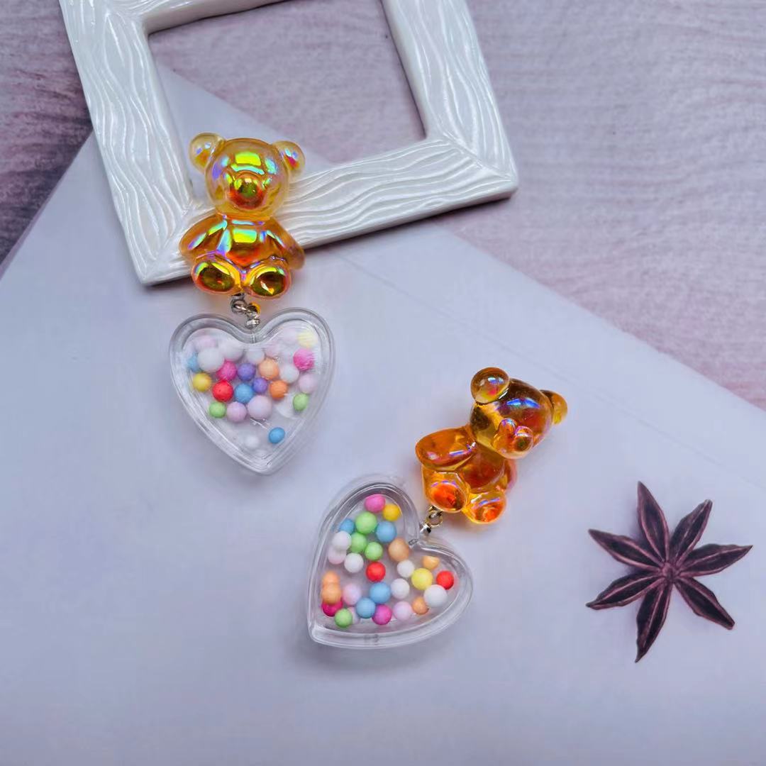 Acrylic Bear Star Love Earrings MIC-ChiC014