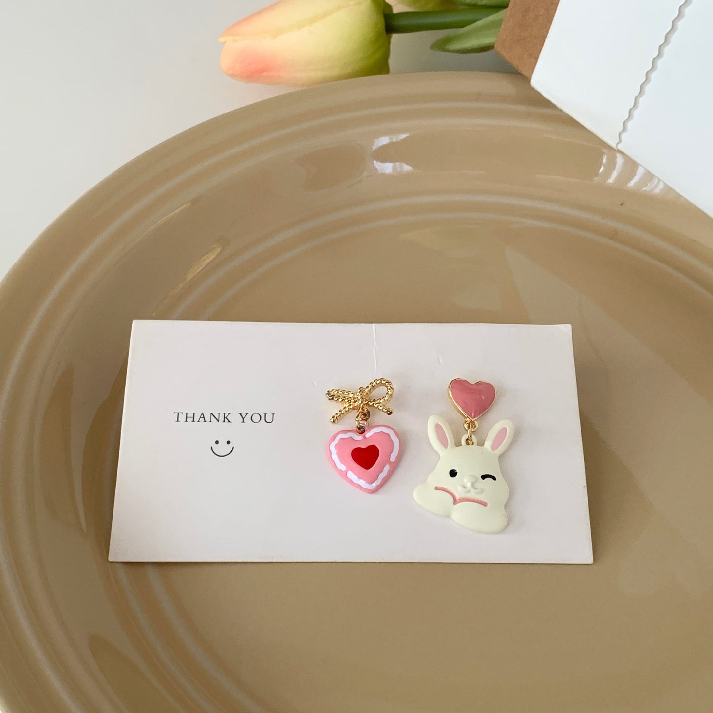 Alloy cartoon rabbit heart earrings MIC-APY032