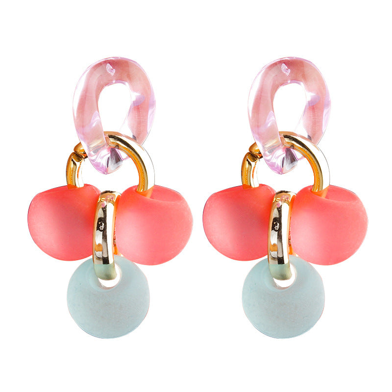 Alloy candy colored cute earrings MIC-XinT014