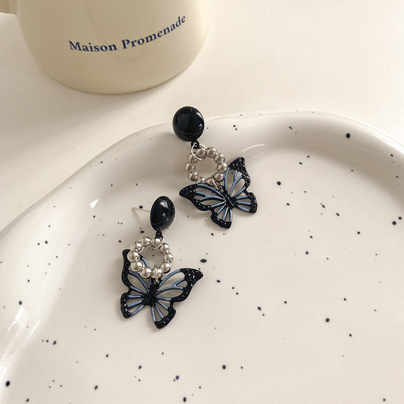 Alloy black hollow butterfly ear clip (Minimo de Compra 2) MIC-ShangY003