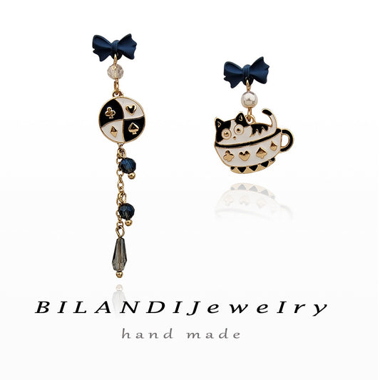 Alloy bow tassel earrings (Minimo de Compra 2) MYA-BLD081