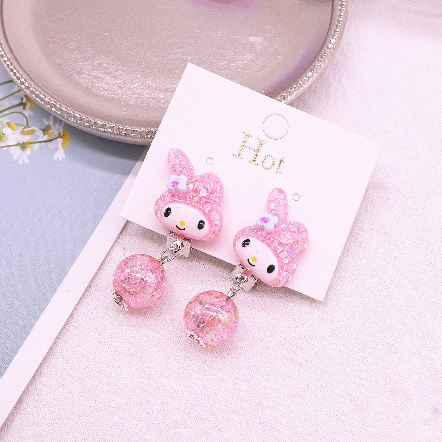 Resin cute pink ear clip (Mimimo de compra 2) MIC-MuM017