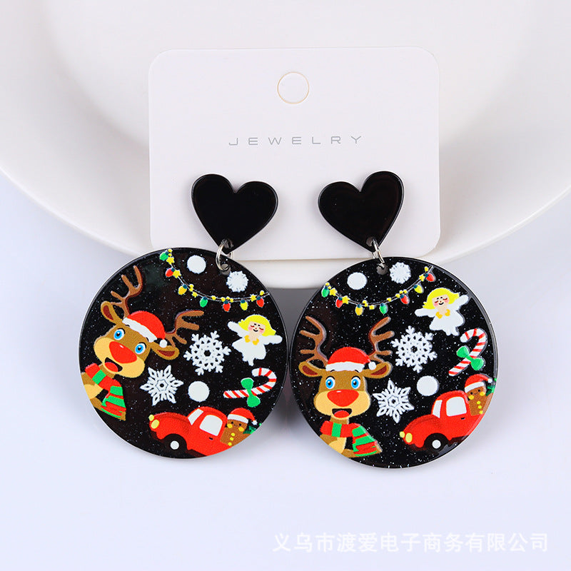 Acrylic Christmas Cartoon Gift Socks Earrings MIC-DuA099