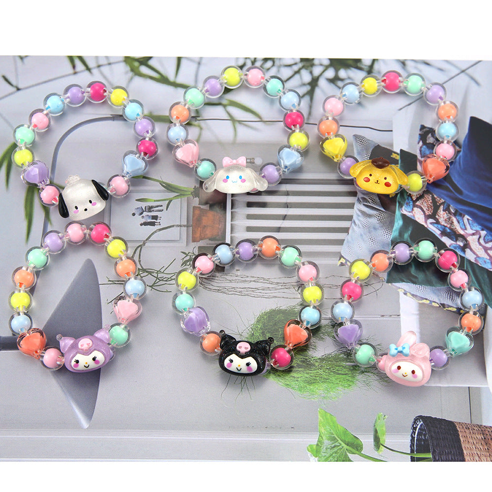 Alloy jelly colored bead bracelet MIC-QiX002