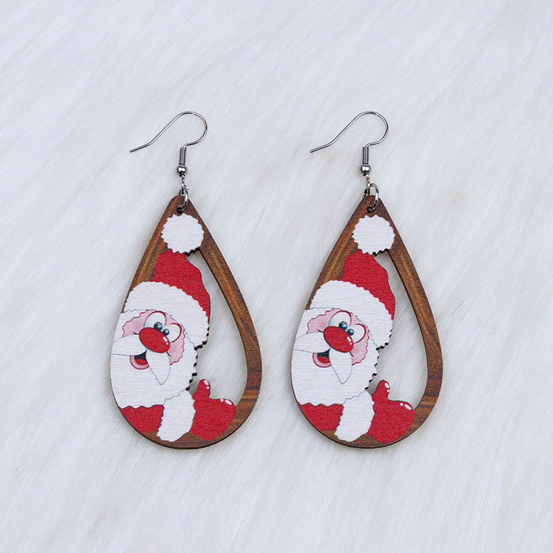 Acrylic Christmas Santa Claus Earrings (Minimo de Compra 2) MYA-DuA049