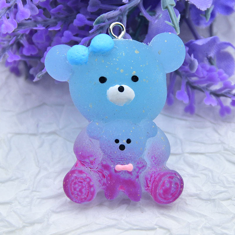 Resin cute bow teddy bear accessories MYA-ZhiB021