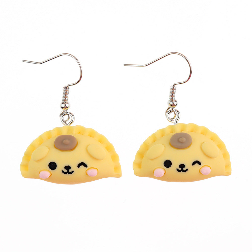 Resin Earrings Cute Cartoon Dumpling Shape (S) MIC-niqing025