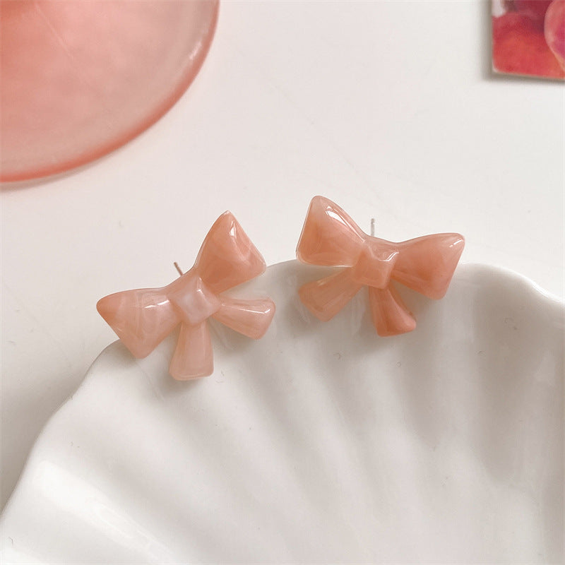 Alloy bow fresh candy colored earrings (Minimo de compra 2) MIC-LuoN017