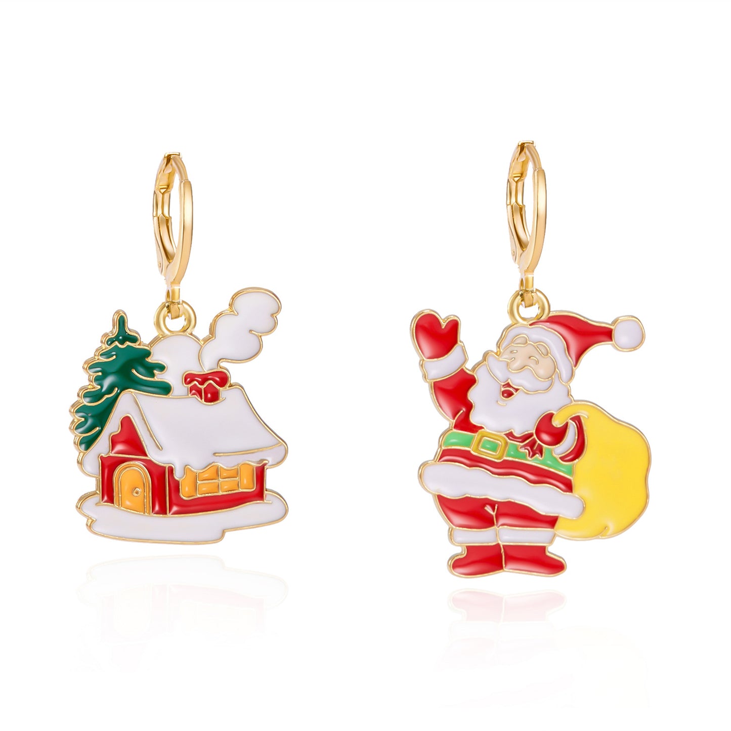 Alloy Santa Claus Bell Snowflake Earrings (Minimo de Compra 2)  MIC-JueH001