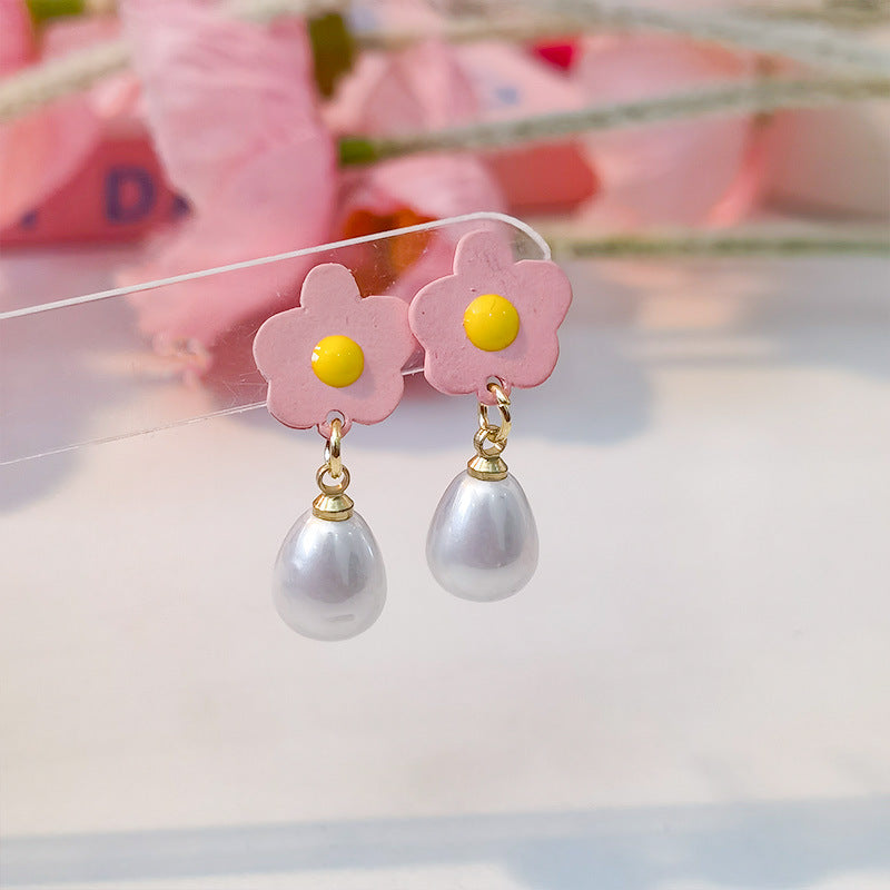 Alloy macaron pink earrings (Minimo de Compra 5) MIC-JiuY062