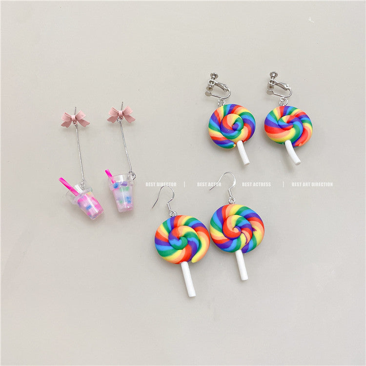 Acrylic cartoon bow earrings MIC-WWHM036