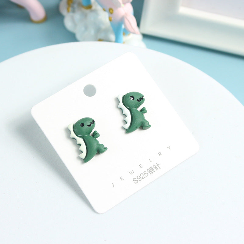 Acrylic Mini Dinosaur Earrings  (Minimo de Compra 2) MYA-PingH022