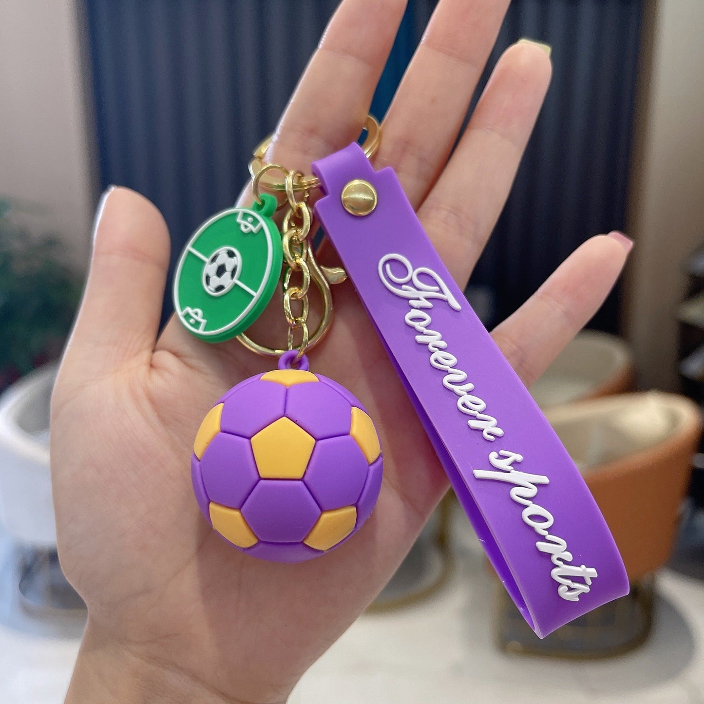 Keychain PVC Soft Rubber Football Souvenir Pendant Minimo de compra 2 AnG028