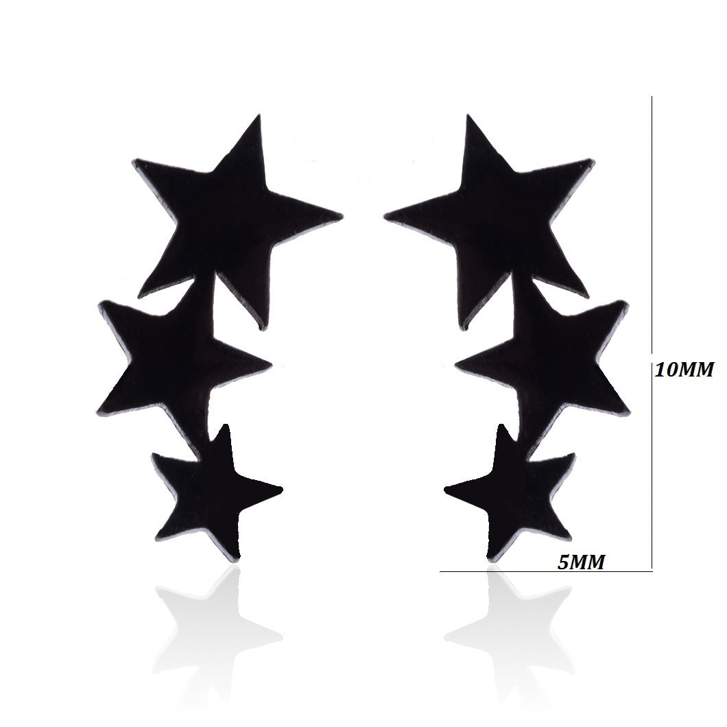 Stainless Steel Pentagram Earrings SS019