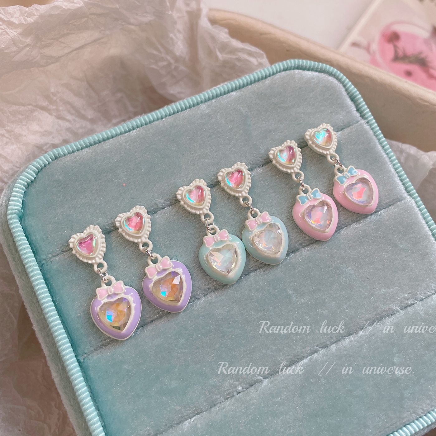 Alloy macaron peach heart pearl earrings MIC-ShuangX052