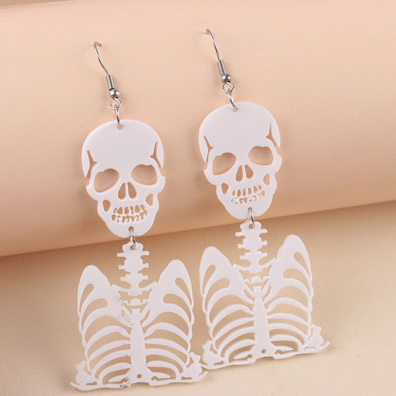 Acrylic Pumpkin Ghost Dark Earrings MIC-DuA098