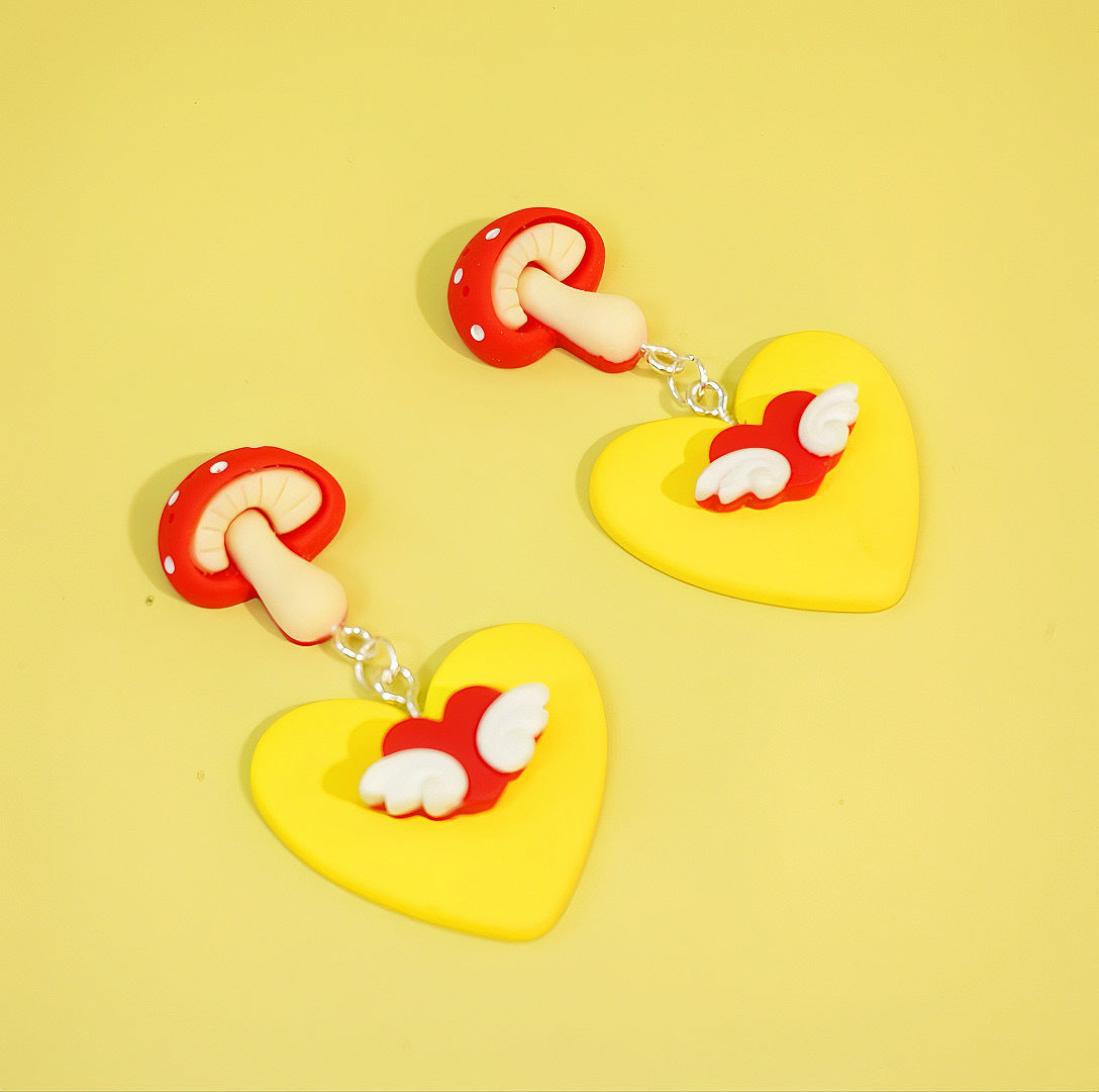 Resin cartoon cute asymmetric earrings MIC-XME010