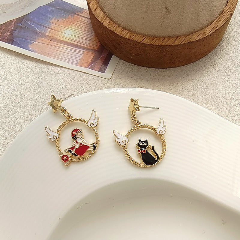 Alloy cartoon angel wing earrings MYA-BLD002