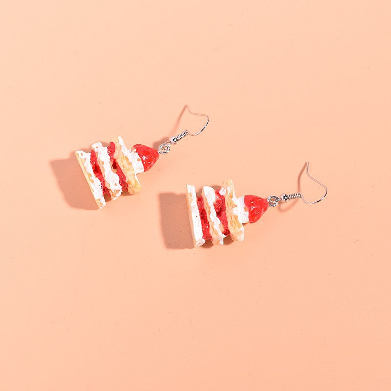 Resin mousse cake earrings MIC-XunT018