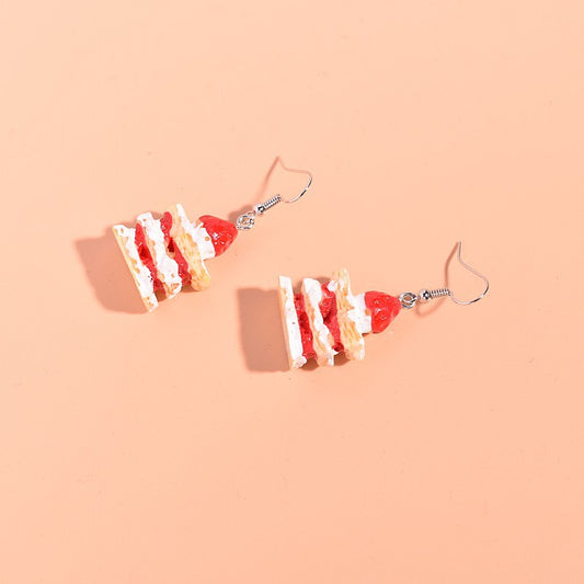 Resin Orange Mousse Cake Earrings MIC-XunT004