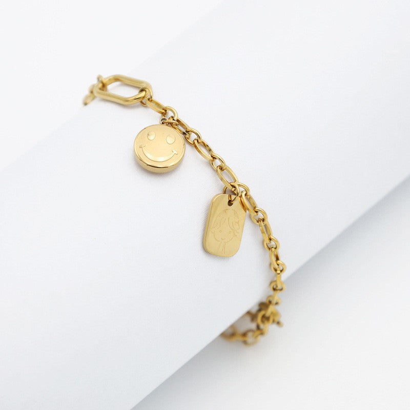 Stainless steel gold-plated simple and versatile bracelet MYA-XuanJ021