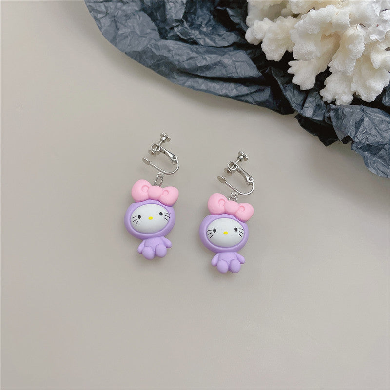 Resin cute penguin rabbit earrings (Minimo de Compra 2) MYA-WWHM041