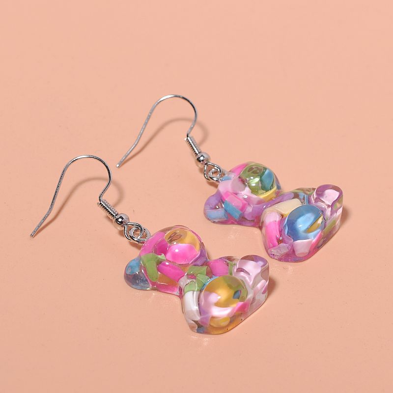 Acrylic colored candy bear earrings MYA-XunT014