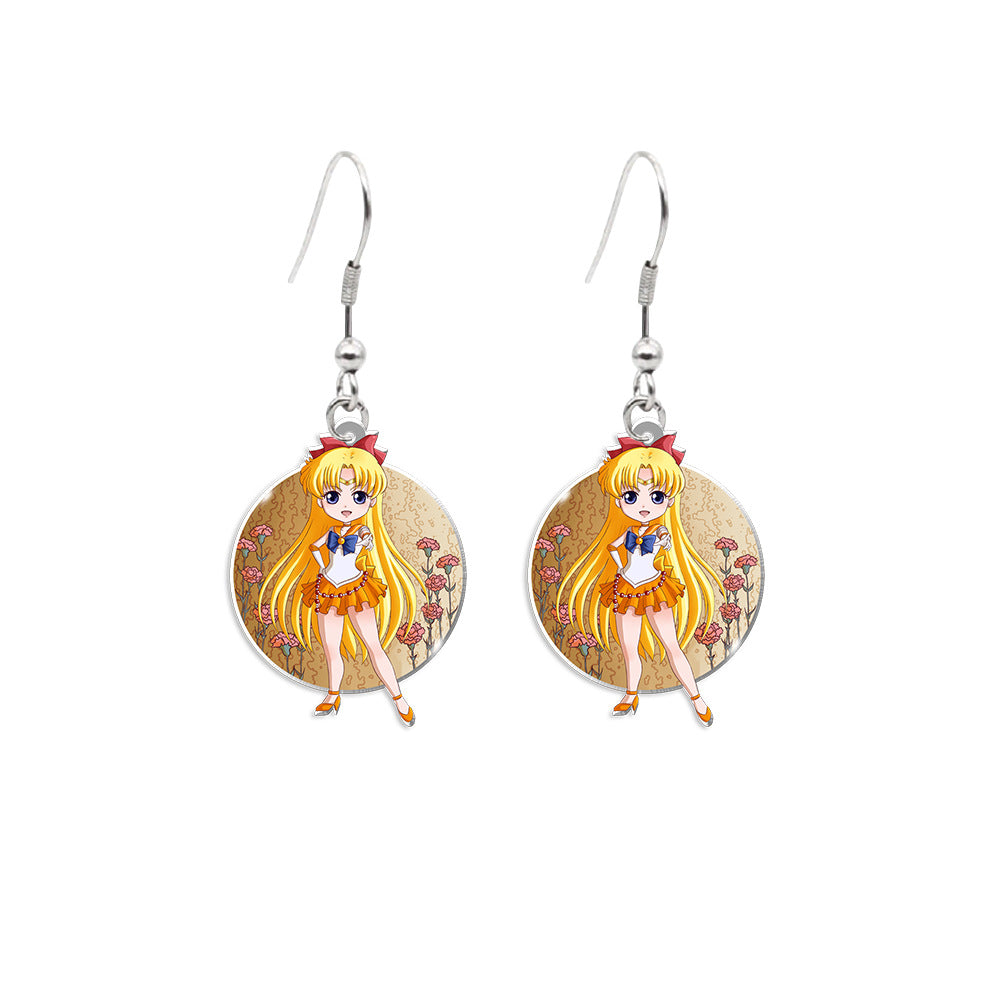 Alloy cartoon beautiful girl warrior earrings (Minimo de compra 5) MIC-XiangL082