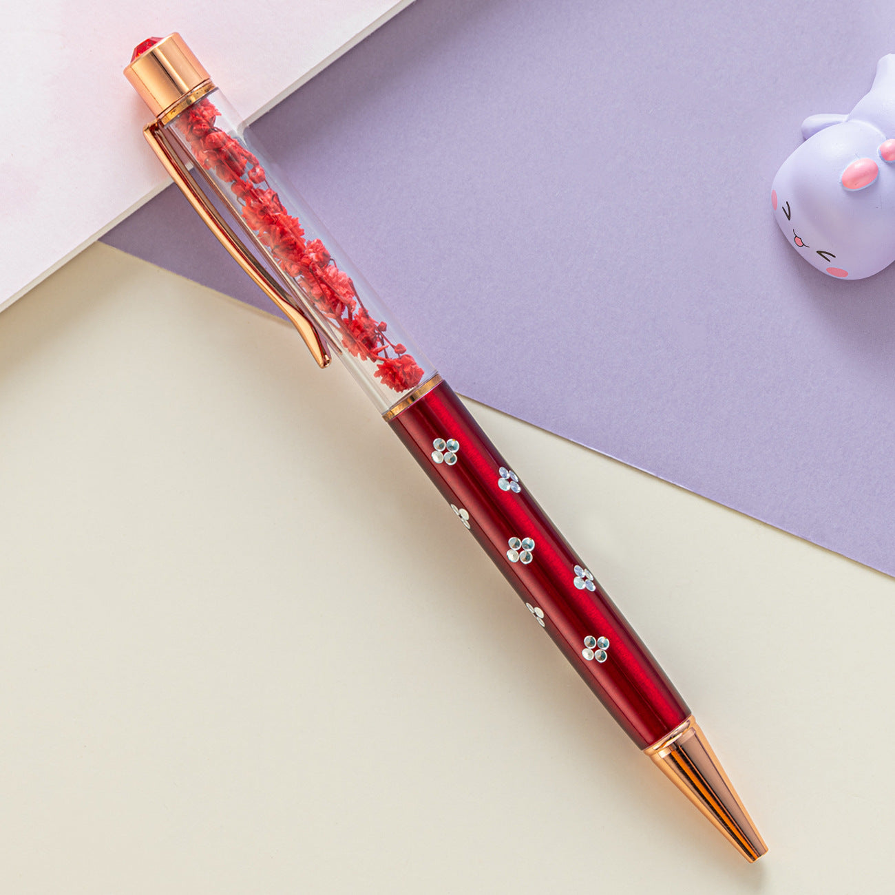 Ballpoint Pen Metal Dried Flower Gel Pen HongD002