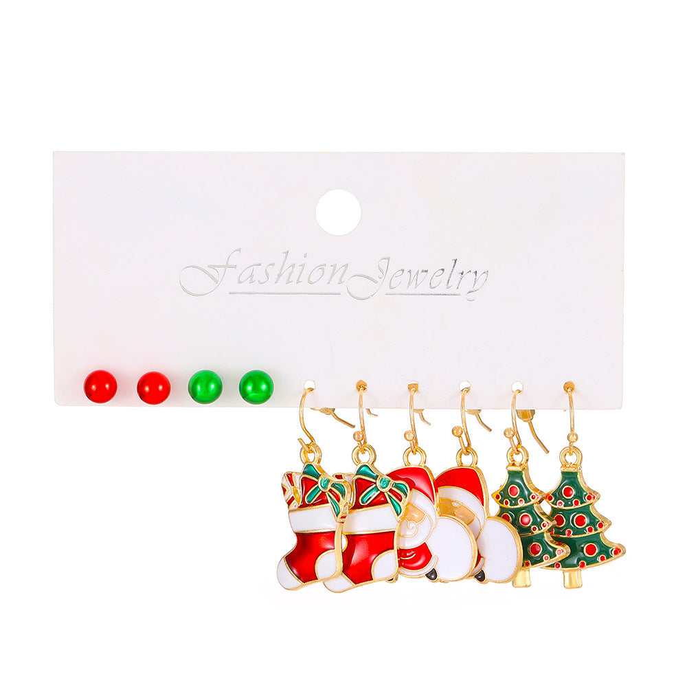 Alloy Christmas Day Earrings (Minimo de Compra 2) MIC-MiaoY093