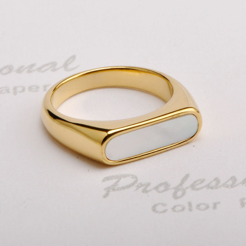 Stainless steel gold-plated shell ring MYA-YHZX001