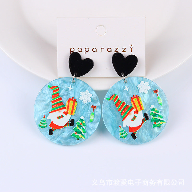 Acrylic Christmas Cartoon Gift Socks Earrings MIC-DuA099