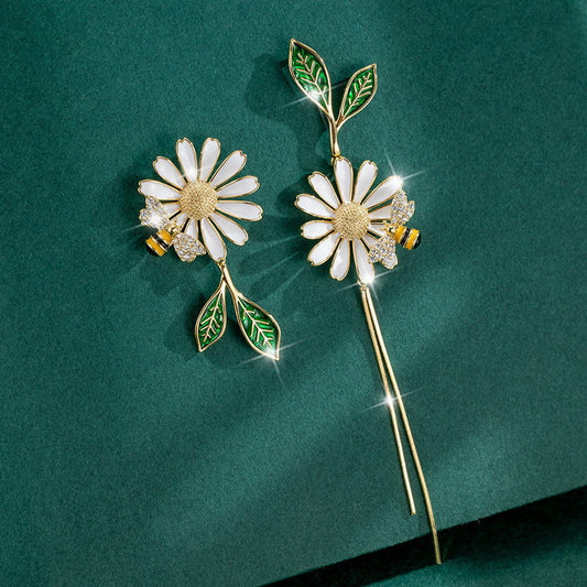 Alloy small daisy earrings MIC-GangM004