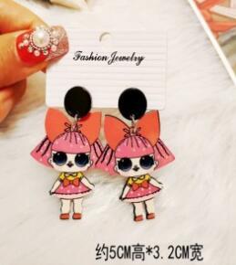 Acrylic Funny Cartoon Girl Earrings MIC-HanS001